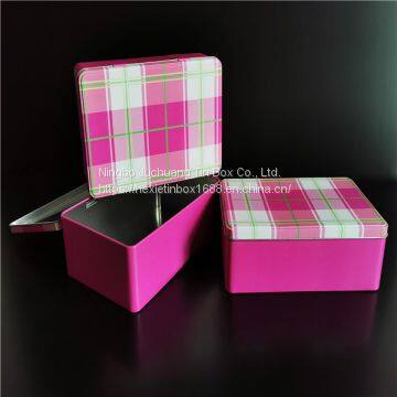 Metal Square Tin Box hinged sugar Box flip lid