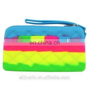 High Quality Candy Colorful Long Fashion Ladies Clutch Bag Purses Silicone Rubber Famous Brand Wallets photo-3