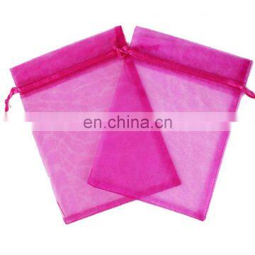 Large drawstring flat bottom custom printed logo organza bag