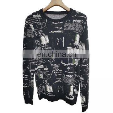 DiZNEW Autumn&winter Knitwear Men's Jacquard Cotton Pullover Knit Sweater custom Color Men Sweater