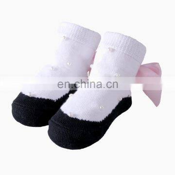 2020 new socks beaded newborn shoes and socks shape pink bow baby socks