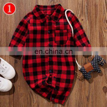 Christmas Winter Newborn Baby Rompers Girl Boy Toddler Plaid Jumpsuit Playsuit Long Sleeve Short Sleeve Clothes Set photo-3