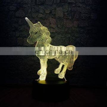 New Products Colorful 3d Illusion Night Light Bedroom Table Led Lamp