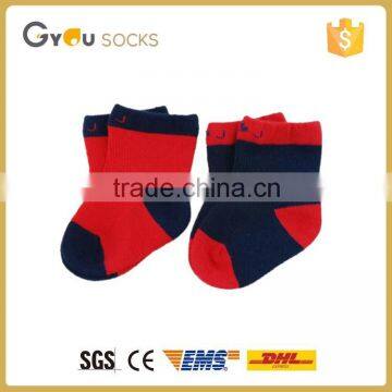 red and blue color cotton without spandex infant baby child tube socks