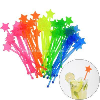 Star shape Stir Sticks Plastic Creative Swizzle Sticks Drink Stirrers Cocktail Sticks for Coffee Wine Cocktail Juice