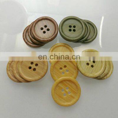 Four holes sewing shirt polyester imitation wood button