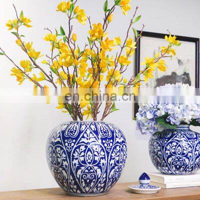 Chinese ceramic blue and white porcelain home decoration pieces vase