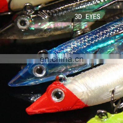 1pc Soft Lead Fish Lure with mustad Hooks Silicone Bait 7.2g Wobblers Artificial Bait Jig Lure Fishing Tackle