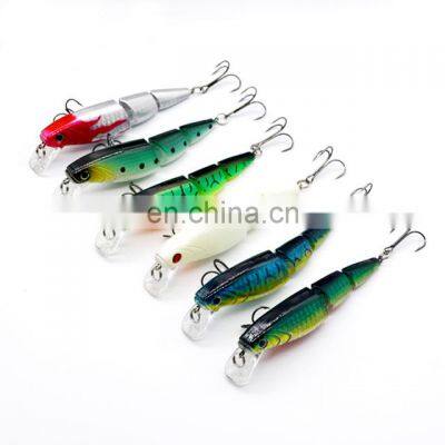 Fishing lures Hard Baits Floating Minnow Artificial Wobblers Crankbait 3D Eyes 3 Sections  Multi-section Pesca Isca Lure