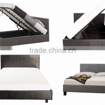 Modern Style Hot Sale Leather Bed Wood Double Bed Designs With Box Quality Choice photo-3