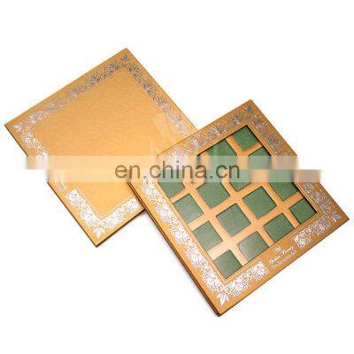 Create your own gold eyeshadow cardboard palette packaging custom with transparent lid