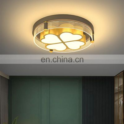 New Listed Decoration Indoor Black Gold Bedroom Iron Acrylic Living Room Modern LED Ceiling Lamp