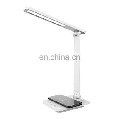 Amazon Hot-Selling Hightlight  Wireless Charging Functionn Multi-Function Lamp With USB Port Charge Double Folding Desk Lamp