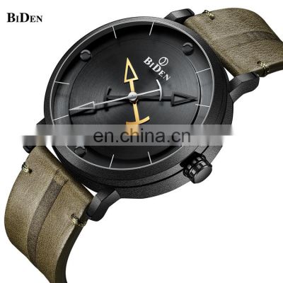 BIDEN 0161 Leather Band Mens Wrist Watch Custom Oem Analog Quartz Casual Japan Movement Fashion Men Watches