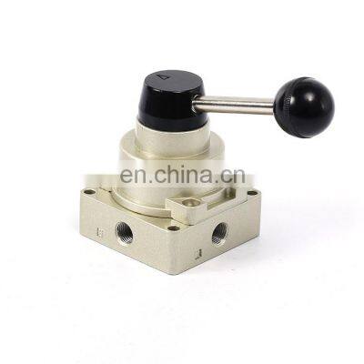 SNS Pneumatic Factory HV Series Hand Lever 4 Ports 3 Position Control Mechanical Valve