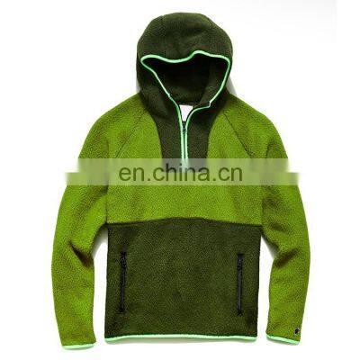 High Quality custom Cotton Mens  half zip hoodies