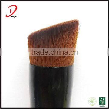 Custom Black Wooden Handle Synthetic Hair Foundation Brush