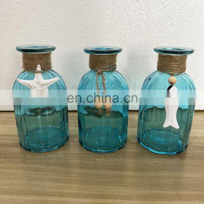 Exclusive Design Bud Vases Wedding Ocean Element Creative Modern Blue Fish Hanging Decoration Flower Glass Vase Home Decor Items photo-4