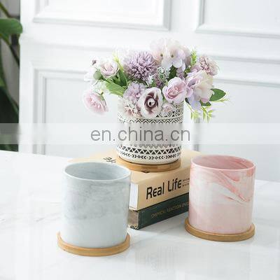 Factory Direct Supply Simple Cylindrical Potted Flowers Porcelain Ceramic Vase Mini Pot Bottle Ceramic Vase Home Decor