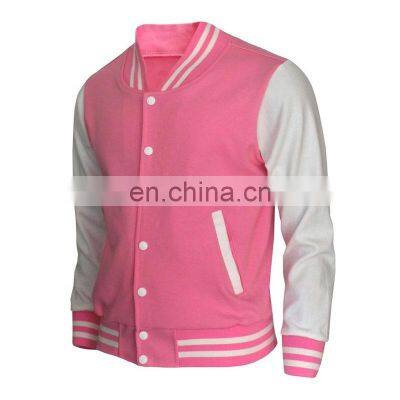 Baseball lettermen varsity jacket for men with leather sleeve custom embroidery patched logo