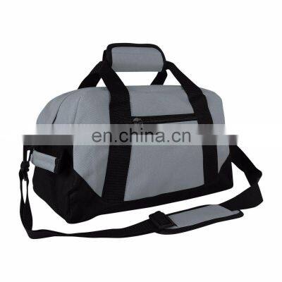 Customized Logo Unisex Gym Bag Sport Mens Weekend PU Leather Luggage Canvas Travel Duffel Bag photo-3