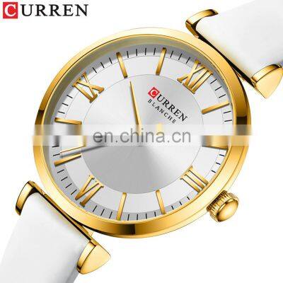CURREN 2021 New Luxury Brand Quartz Movement Fashion Ladies Wristband Leather Watch