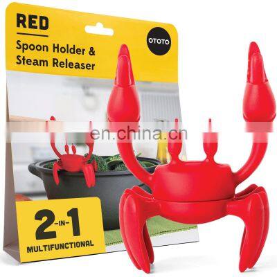 Red the Crab Silicone Utensil Rest - Silicone Spoon Rest for Stove Top Heat-Resistant Kitchen and Grill Utensil