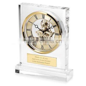 Large mechanical crystal clock skeleton clock table standing crystal clock