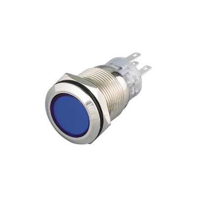 ip67 19mm Large surface luminescence led 220v spdt anti vandal push button switch reset