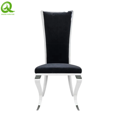 wholesale manufacturer black velvet dining chairs kitchen room furniture high back stainless steel dining chair