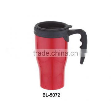 400ml double wall insulated plastic mug with durable handle BL-5072