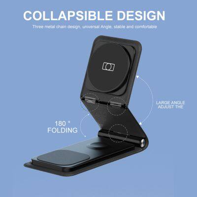 3-in-1 Multi Wireless Mobile Phone Foldable Magnetic Wireless Charger for IPhone photo-2
