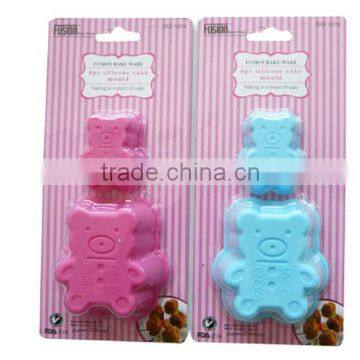 Hot sale little bear shaped silicone cake mould pudding jelly mould