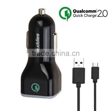 36 Watt Qualcomm Certified Quick Charge 3.0 Dual USB Car Charger With Quick Charge 2.0 Technology for Samsung S6 Edge Note 5 photo-2