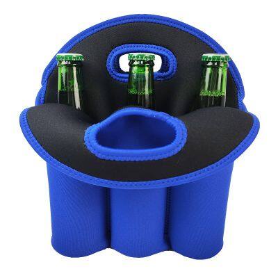 Custom Color High Quality Insulated Neoprene 6 Pack Wine Beer Bottle Cooler Tote Bag Holder for Party photo-2
