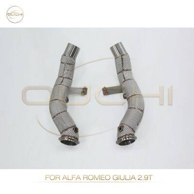OUCHI stainless steel Exhaust System Performance downpipe for Alfa Romeo Stelvio/Giulia with Catalytic Converter With heat shield
