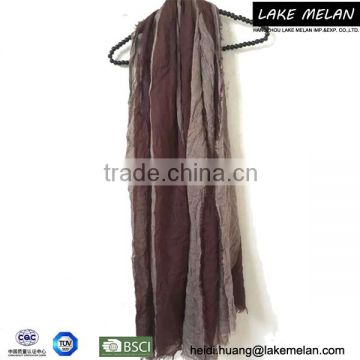 Hot Selling SS16 100% Polyester Lady's Woven Scarf With Striped Pattern