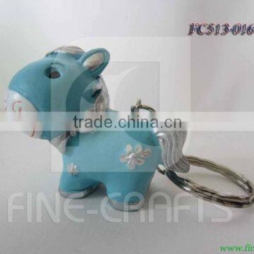 Polyresin horse figurine fancy key rings for bikes