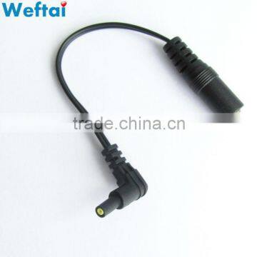 Black 6inch 4mm TENS Male Cable To 3.5mm Female Mono Adapter