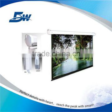 BW Electric Wall Mount Projector Screen/Motorized Automatic Projection Screen Remote Control