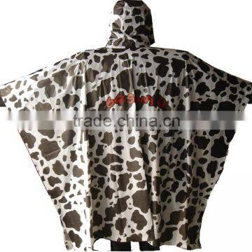Waterproof Adult Kids Plastic Reusable Printed PVC Rain Poncho photo-3