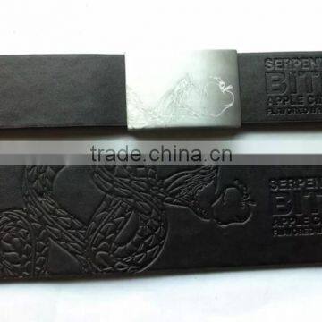 Produce Wide Genuine Leather Human Bracelets with Hot Pressing Logo