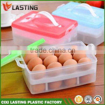 2015 Small order Portable Two Layers 24 Lattices Plastic Egg Storage Box