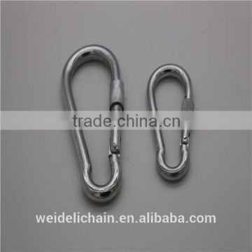 Galvanized spring safety snap hook with screw steel rigging