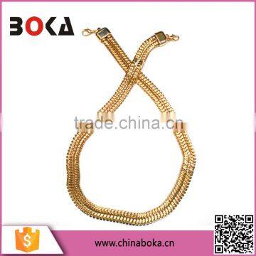 Trendy High Quality Golden Metal Iron Chain Necklace Unisex Jewlery Wholesale