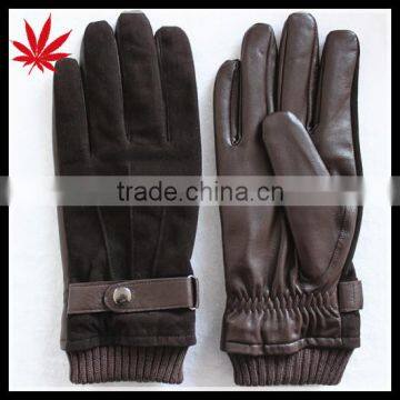 Top trendy leather gloves for men with pigsuede on the back