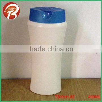400ml white HDPE hair shampoo bottles with flip top cap TBXHH-82