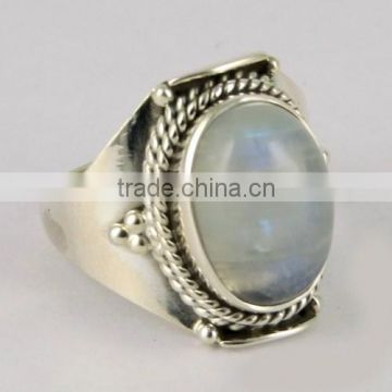 Heavenly Love Rainbow Moonstone 925 Sterling Silver Ring