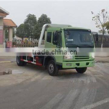 HOT SALE FAW Road towing truck heavy wrecker with flat low bed