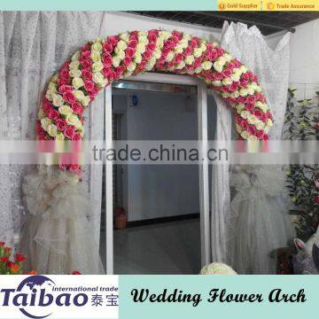 China wholesale artificial flower heads and plastic frame DIY wedding flower arch                        
                                                Quality Choice